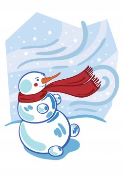 Snowman Image of a snowman weathering a snow storm