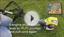 How to Start Ryobi Petrol 4 Cycle Engine Line Trimmer and