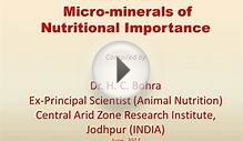 Macro- And Micro-Minerals of Nutritional Importance