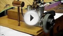 Miniature Homemade 10 cc model four stroke gas engine run.wmv