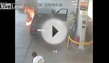 Spontaneous combustion of car at a gas station